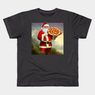 Santa loves pizza Kids T-Shirt